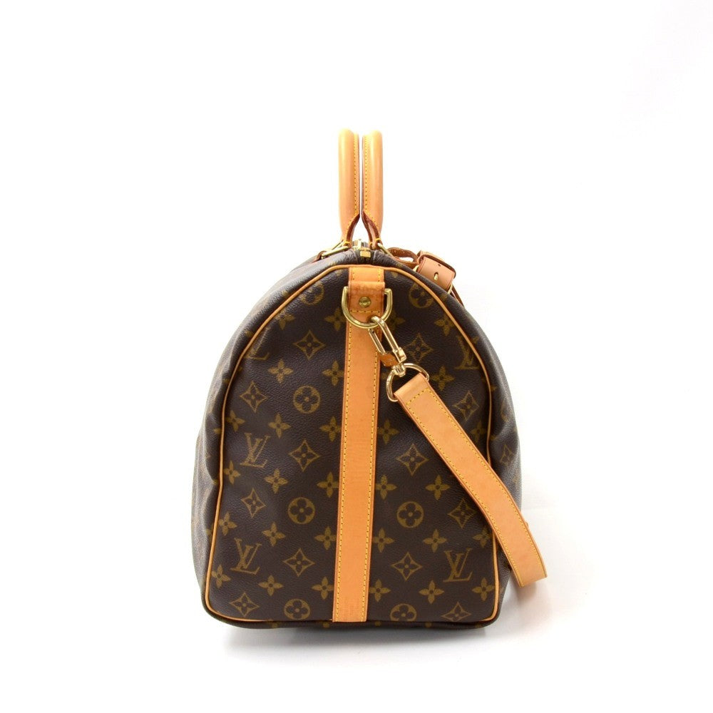 Louis Vuitto Keepall 50 Bandouliere Monogram Canvas Travel Bag with Strap