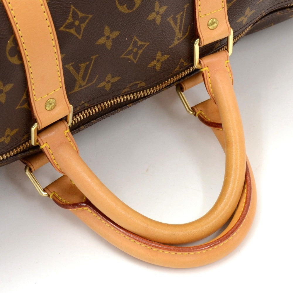Louis Vuitto Keepall 50 Bandouliere Monogram Canvas Travel Bag with Strap