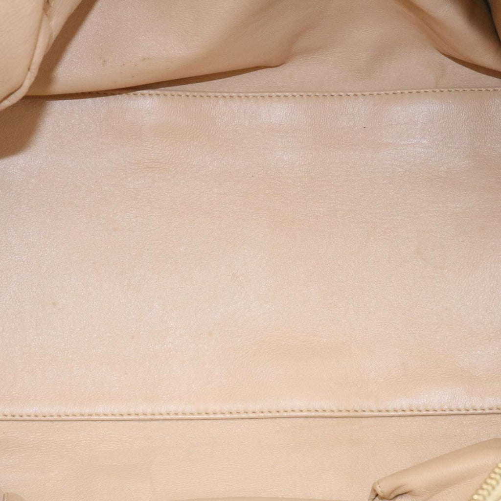 CHANEL Caviar Skin Tote Bag Leather White CC 28380A