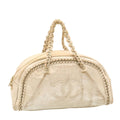 CHANEL Caviar Skin Tote Bag Leather White CC 28380A