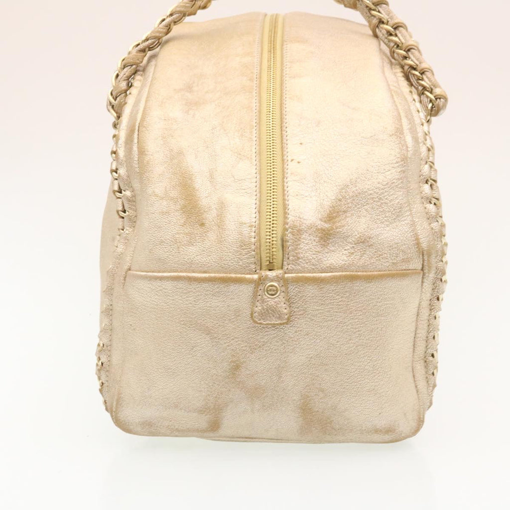 CHANEL Caviar Skin Tote Bag Leather White CC 28380A