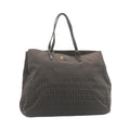FENDI Zucchino Canvas Hand Bag Dark Brown 28540
