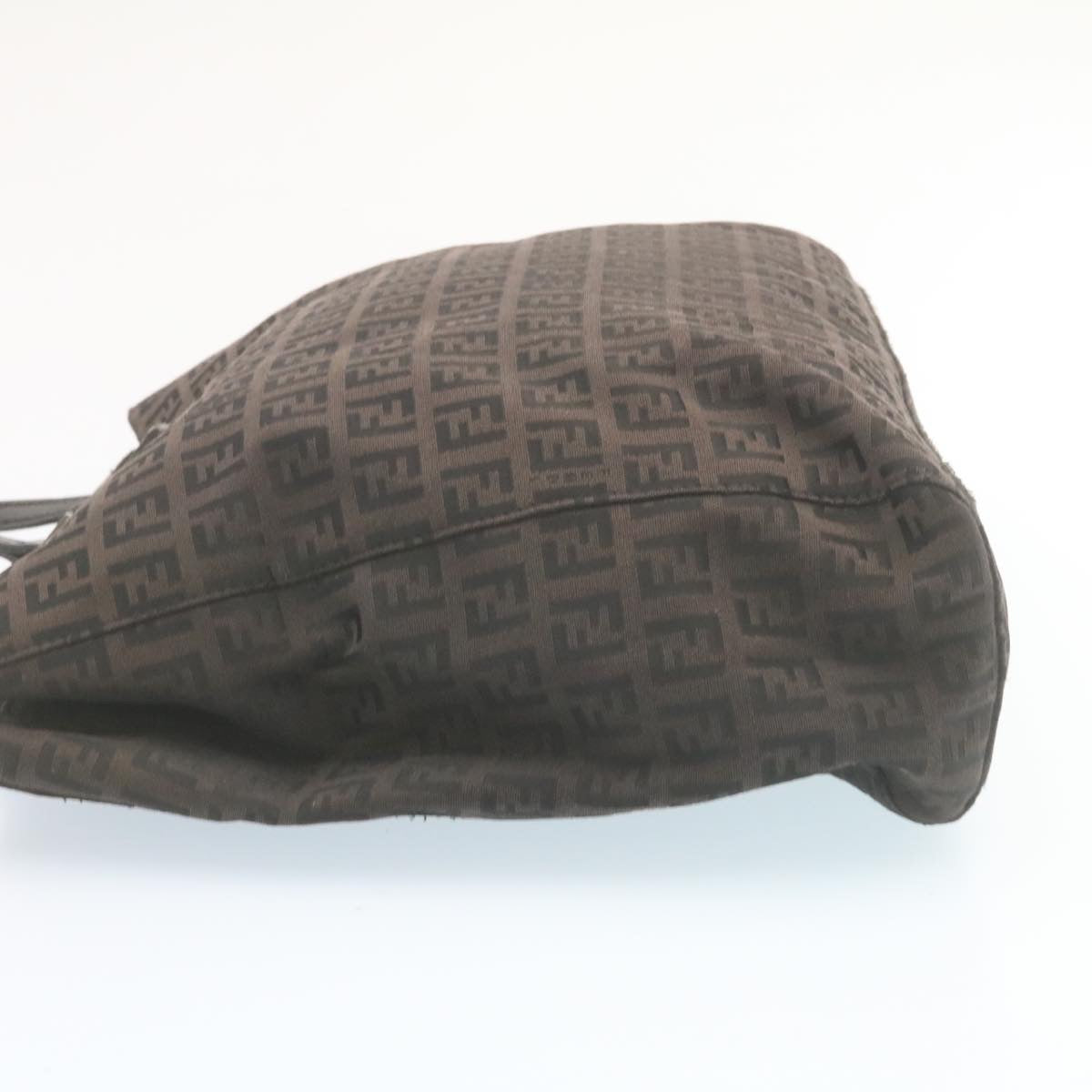 FENDI Zucchino Canvas Hand Bag Dark Brown 28540