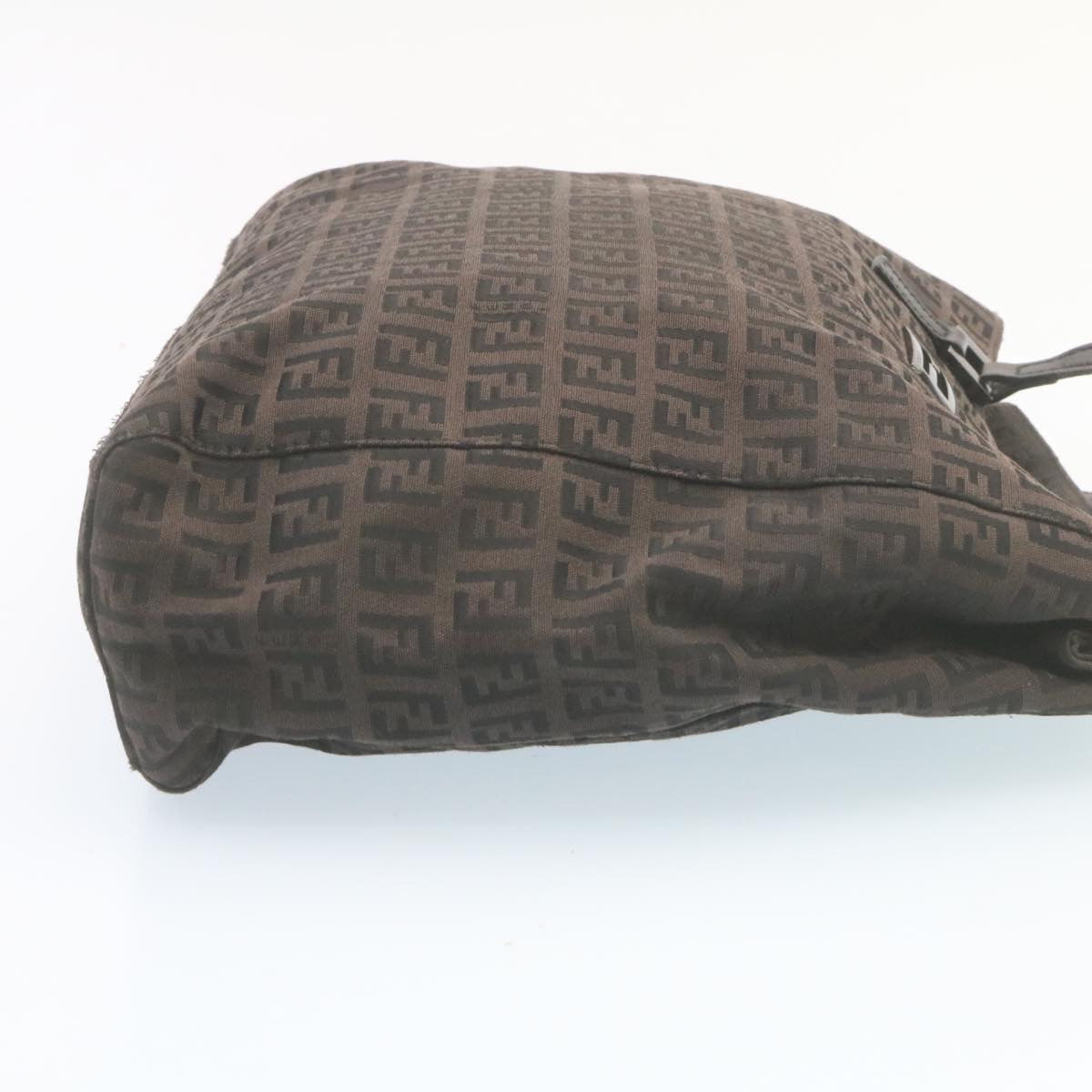 FENDI Zucchino Canvas Hand Bag Dark Brown 28540