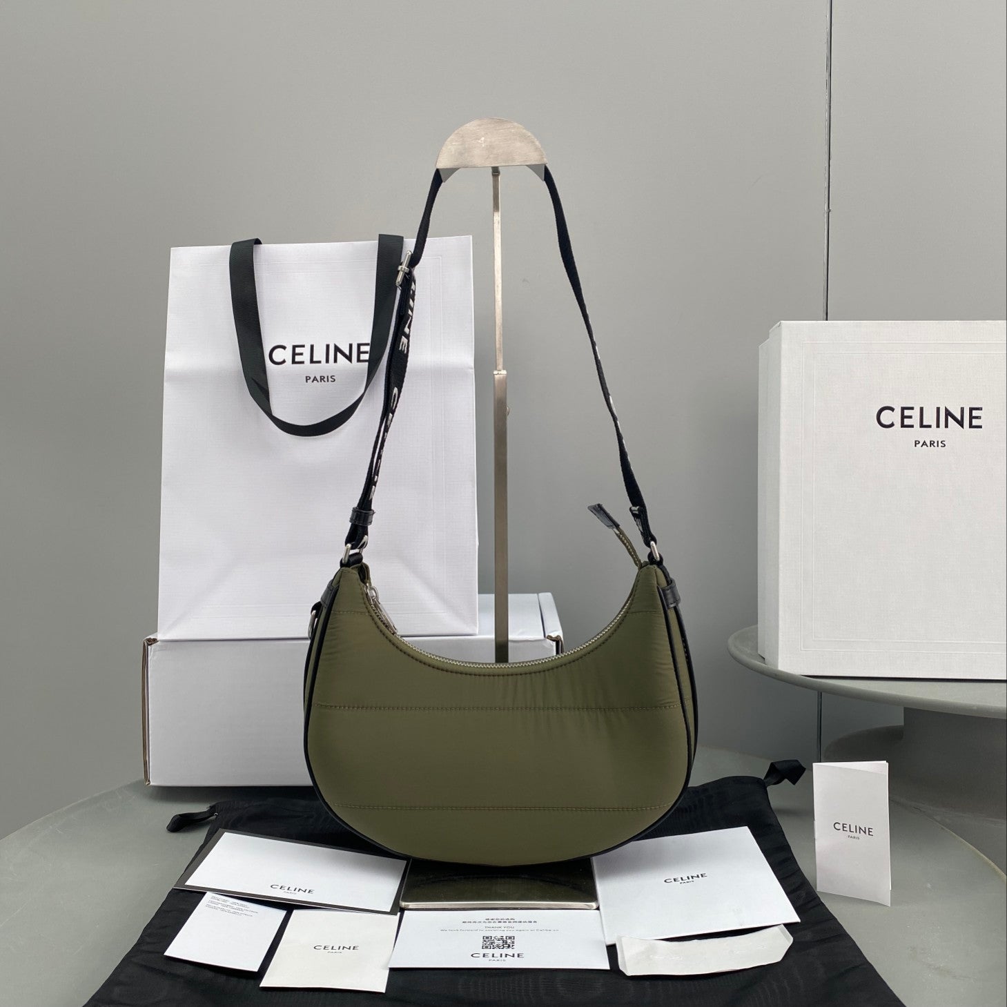 GLAMI MeGLAMIum Ava Bag With GLAMI Strap In Quilted Nylon Khaki For Women 9in/23cm 196972DLI.15KH