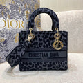 GLAMI MeGLAMIum Lady D-Lite Bag Blue and Black Mizza Embroidery, Blue and Black Handbags, Crossbody Bags, 24cm CD M0565ORGLAMI_M962
