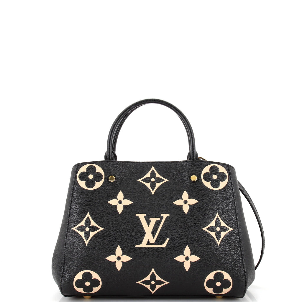 Louis Vuitton Montaigne Handbag Bicolor Monogram Empreinte Giant MM