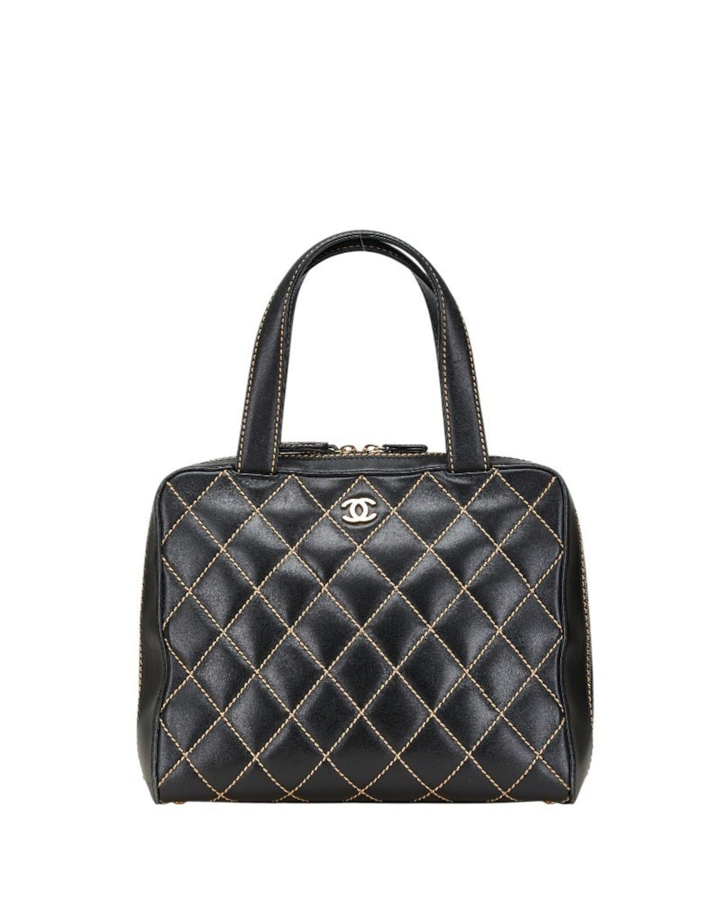 Chanel Quilted Leather Satchel Bag