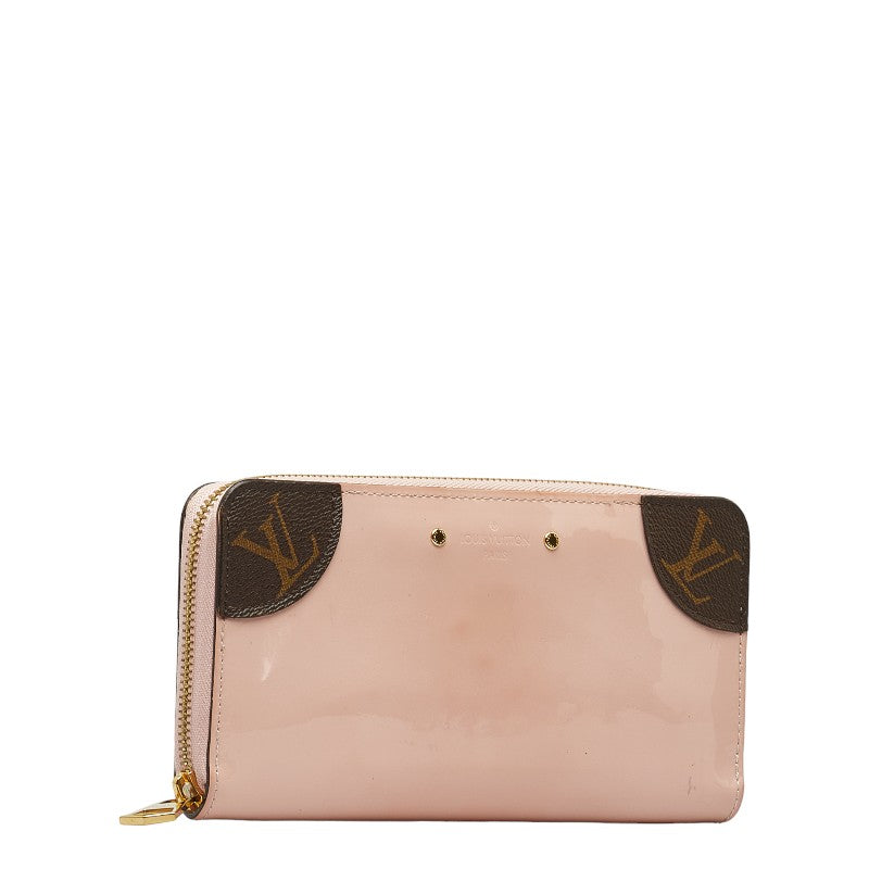Louis Vuitton Monogram Vernis Zippie Venice Roundfassner Long Wallet M62945 Rose Valerie Pink Brown Patent Leather PVC  Louis Vuitton