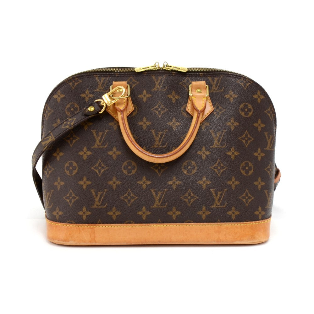 Louis Vuitto Alma Monogram Canvas Handbag with Strap