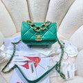 CHLMini GlamIap Bag Gold Hardware Green For Women Handbags, Shoulder Bags 6.7in/17cm AS3365