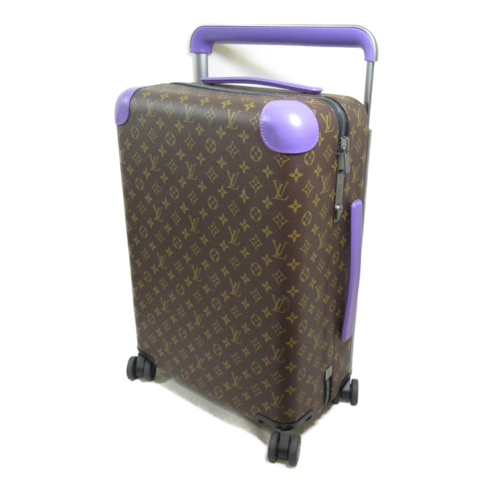 ルイ・ヴィトン LOUIS VUITTON ホライゾン LVカラーマニア キャリーバッグ バッグ PVCコーティングキャンバス モノグラム・マカサー メンズ レディース ブラウン系 マロン/ヴィオレフォンセ M46782 【中古】｜