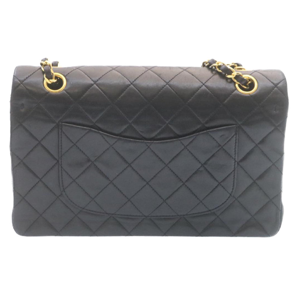 CHANEL Classic Matelasse 25 Chain Flap Shoulder Bag Lamb Skin Black 29001A