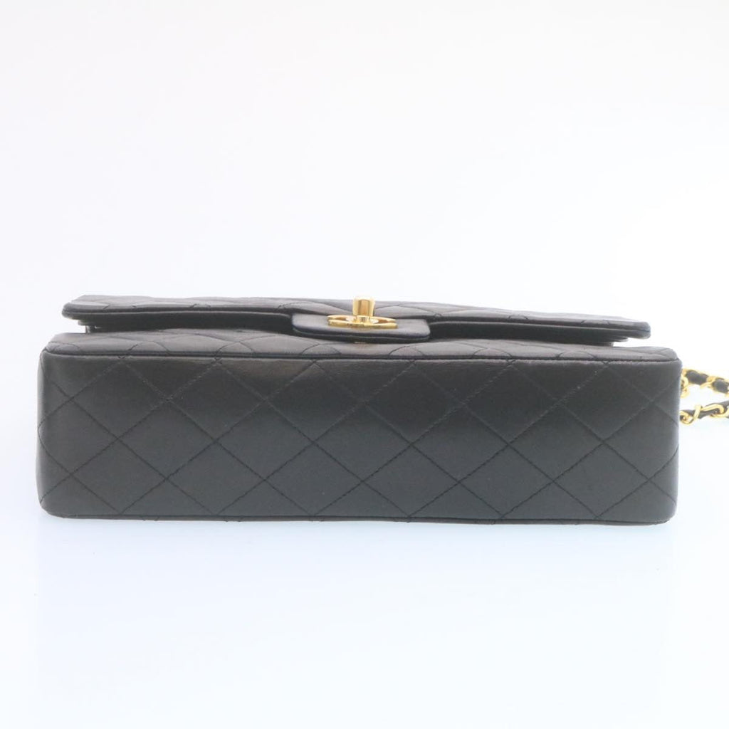 CHANEL Classic Matelasse 25 Chain Flap Shoulder Bag Lamb Skin Black 29001A