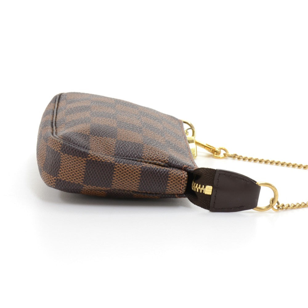 Louis Vuitto Mini Pochette Accessoires Damier EbÃ¨ne Canvas Evening Bag