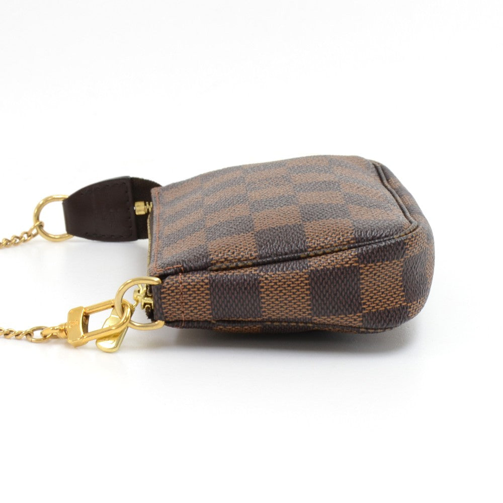 Louis Vuitto Mini Pochette Accessoires Damier EbÃ¨ne Canvas Evening Bag