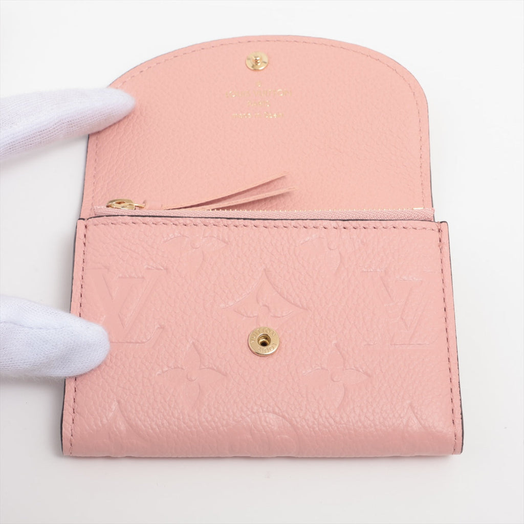 Louis Vuitton Monogram Emplant Porte Monerozari M81520 Rose Puddle Coin Case