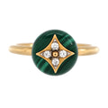 Louis Vuitton B Blossom Ring 18K Yellow Gold and 18K White Gold with Malachite and Diamonds