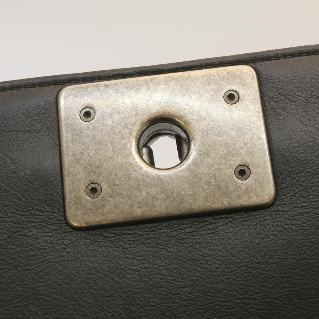 CHANEL Matelasse Boy Chanel Chain Shoulder Bag Lamb Skin Black CC 29190A