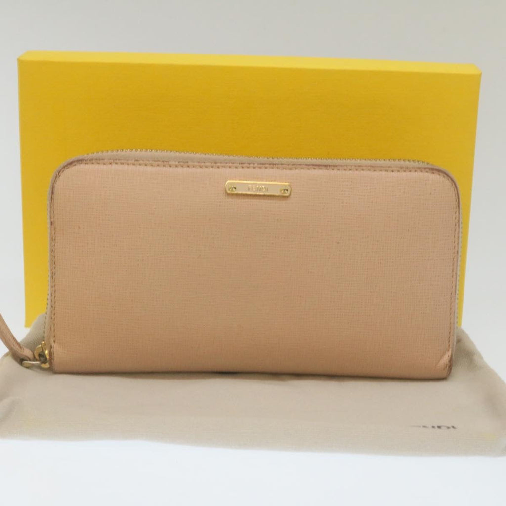 FENDI Long Wallet Leather Pink 29198