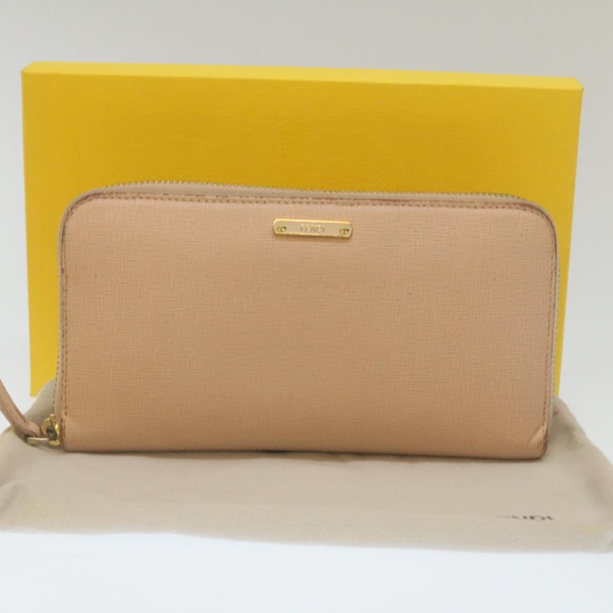 FENDI Long Wallet Leather Pink 29198