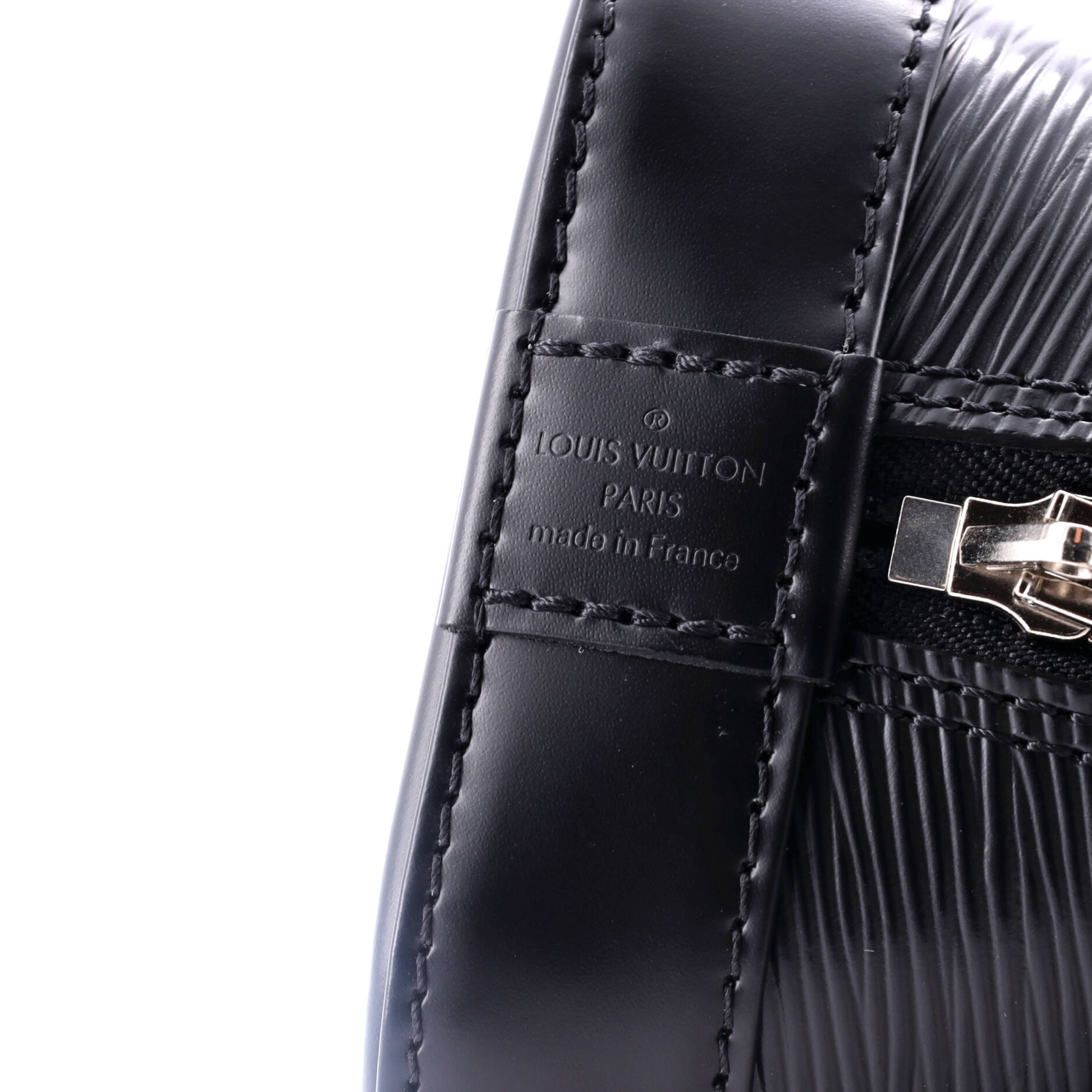 Louis Vuitton Alma Handbag Epi Leather with Logo Jacquard Strap BB