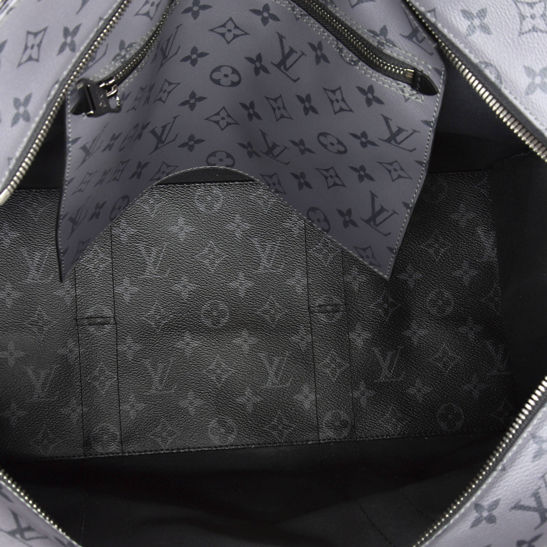 Louis Vuitton New Cabas Zippe Bag Reverse Monogram Eclipse Canvas GM