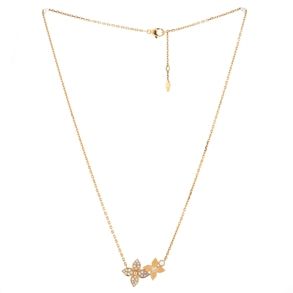 Louis Vuitton Star Blossom Double Pendant Necklace 18K Rose Gold and Diamonds