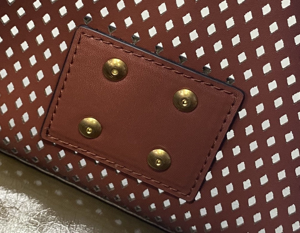 FI MeGLAMIum Kan U White and Brown Bag For Woman 25cm/10in
