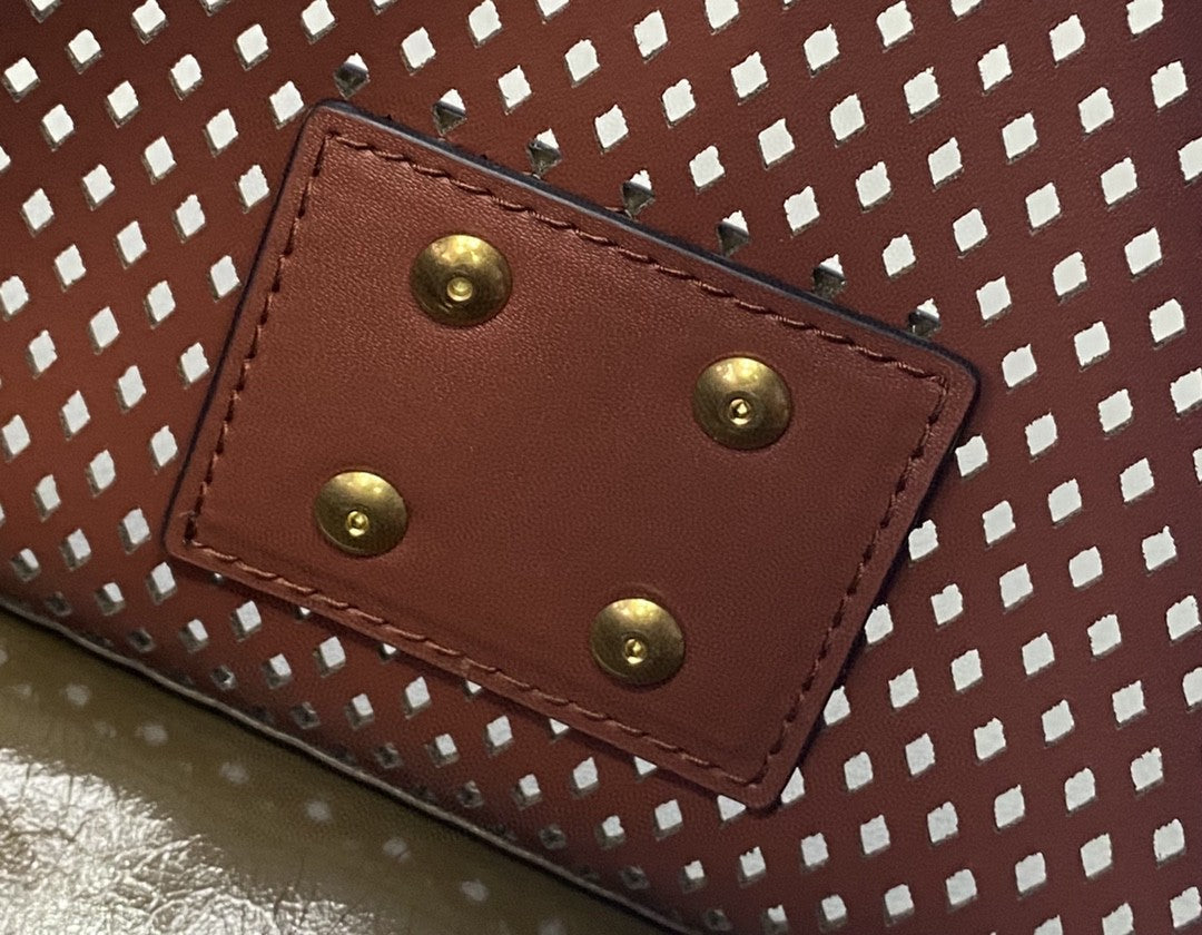 FI MeGLAMIum Kan U White and Brown Bag For Woman 25cm/10in