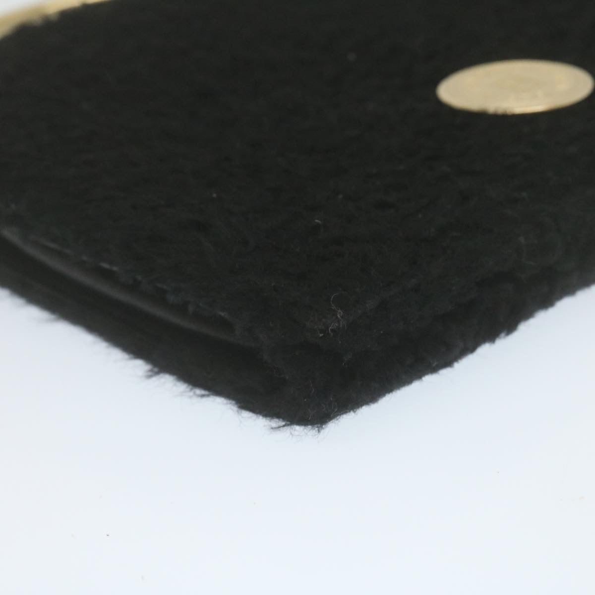 FENDI Wool Hand Bag Black 29346