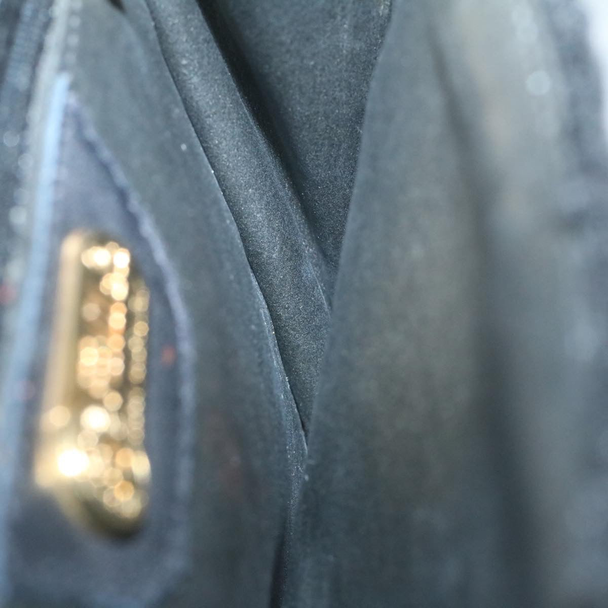FENDI Wool Hand Bag Black 29346