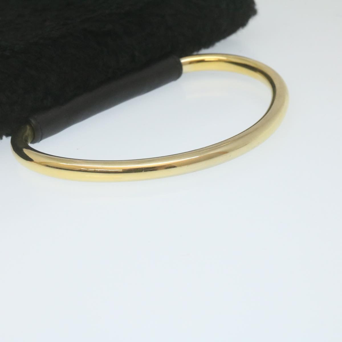 FENDI Wool Hand Bag Black 29346