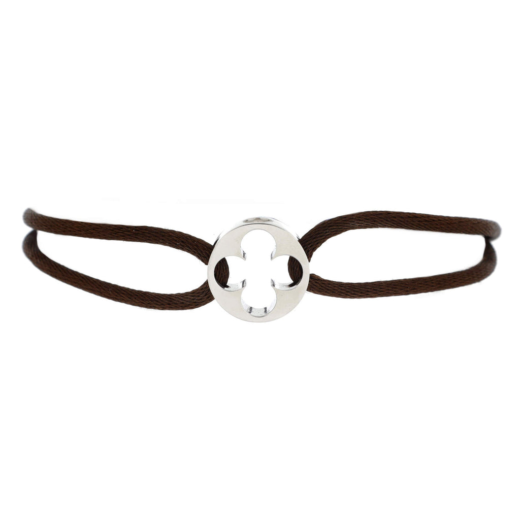 Louis Vuitton Empreinte Bracelet Silk Cord with 18K White Gold