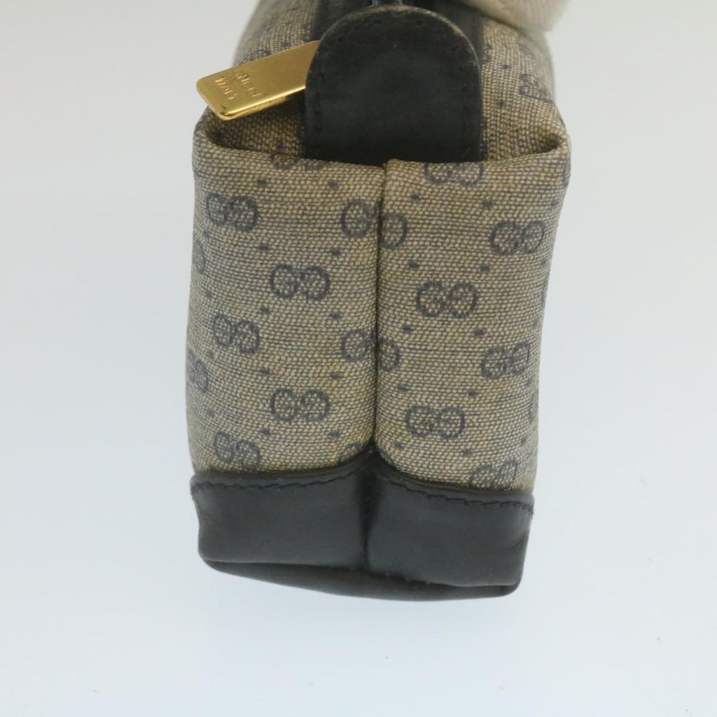 GUCCI Micro GG Canvas Pouch PVC Leather Navy 29455