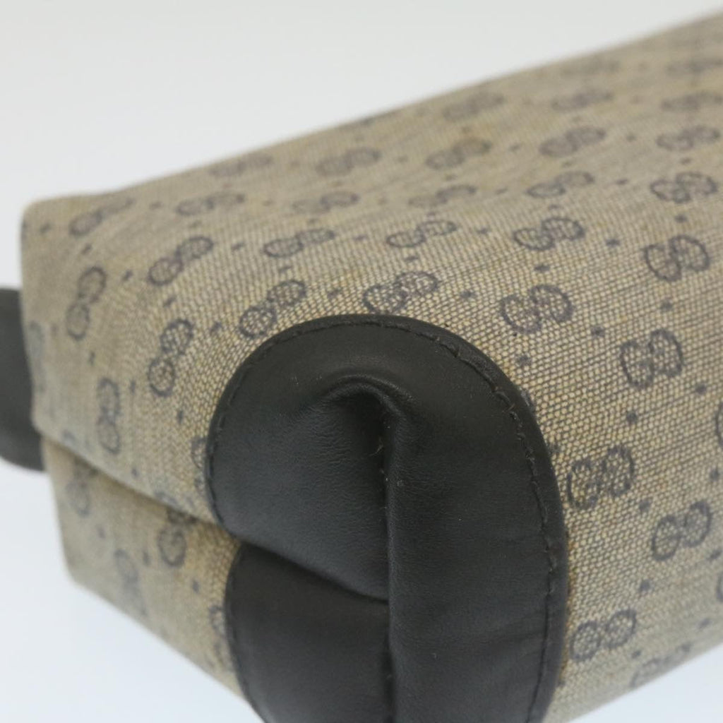 GUCCI Micro GG Canvas Pouch PVC Leather Navy 29455