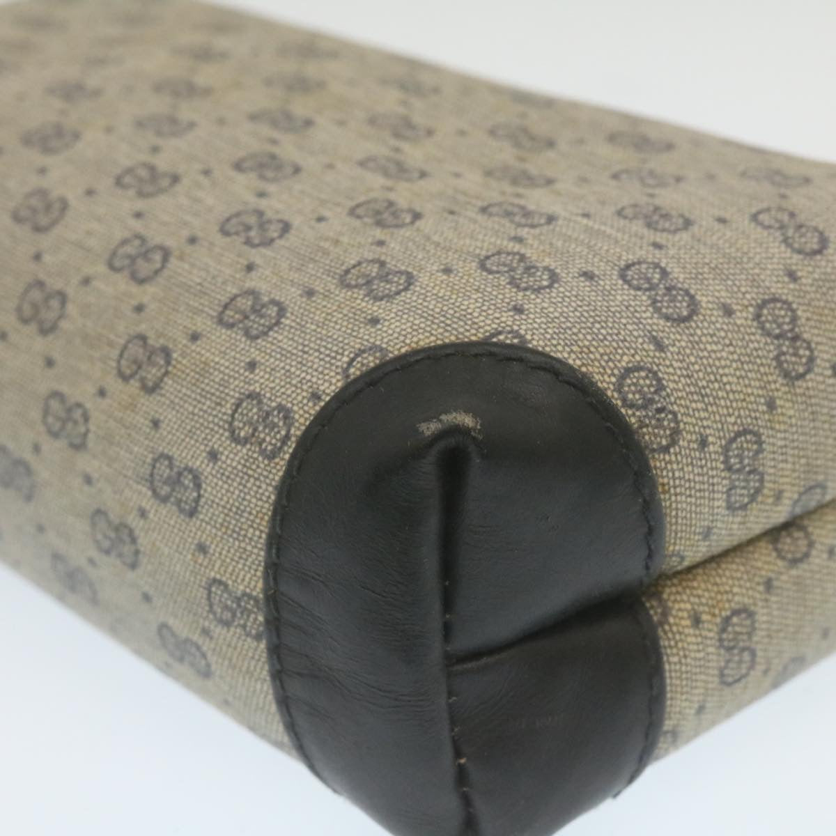 GUCCI Micro GG Canvas Pouch PVC Leather Navy 29455