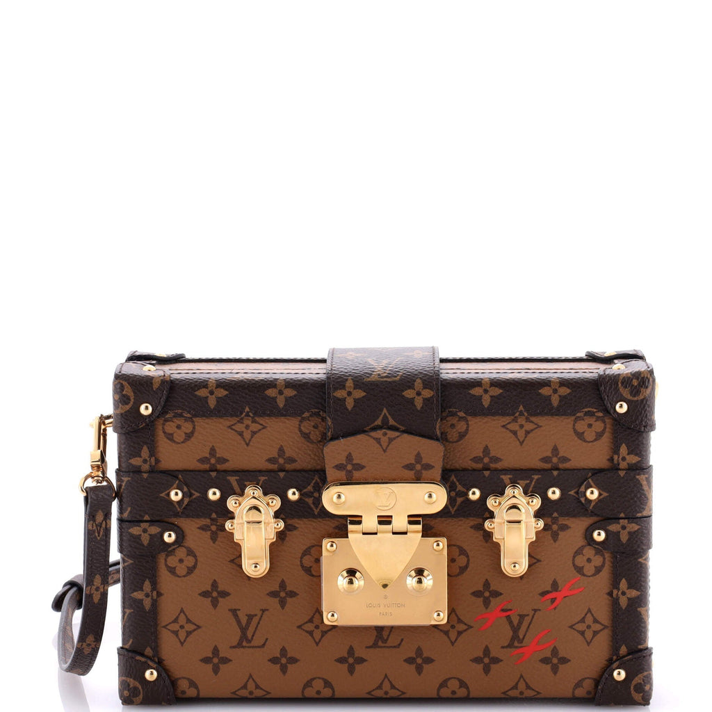 Louis Vuitton Petite Malle Handbag Reverse Monogram Canvas