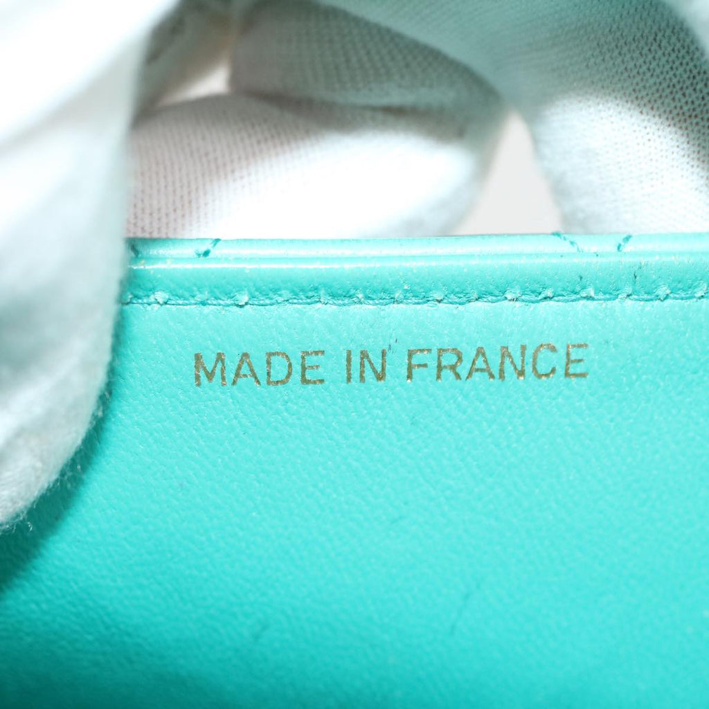CHANEL Mini Matelasse Flap Chain Shoulder Bag Lamb Skin Light Blue 29527A