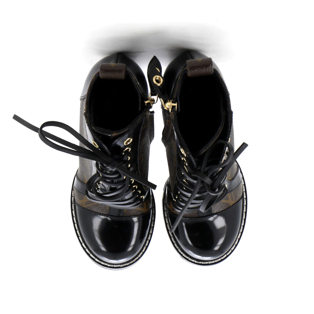 Louis Vuitton Women's Star Trail Ankle Boots Monogram Canvas with Patent