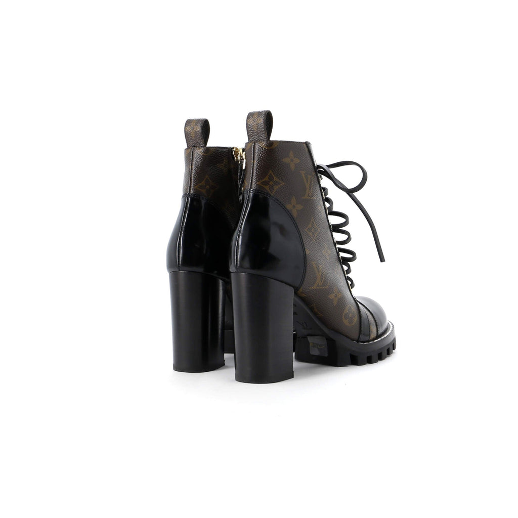 Louis Vuitton Women's Star Trail Ankle Boots Monogram Canvas with Patent