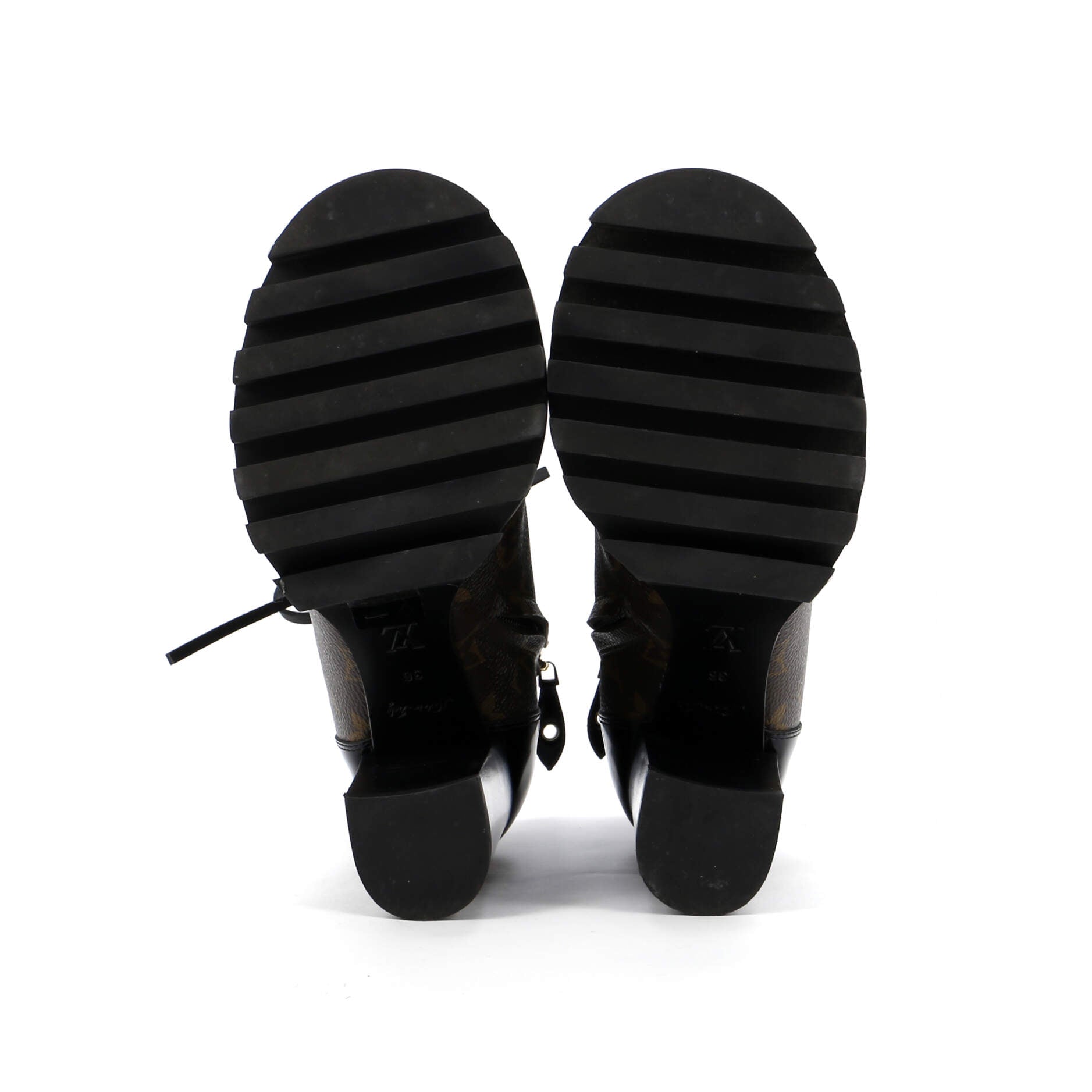 Louis Vuitton Women's Star Trail Ankle Boots Monogram Canvas with Patent