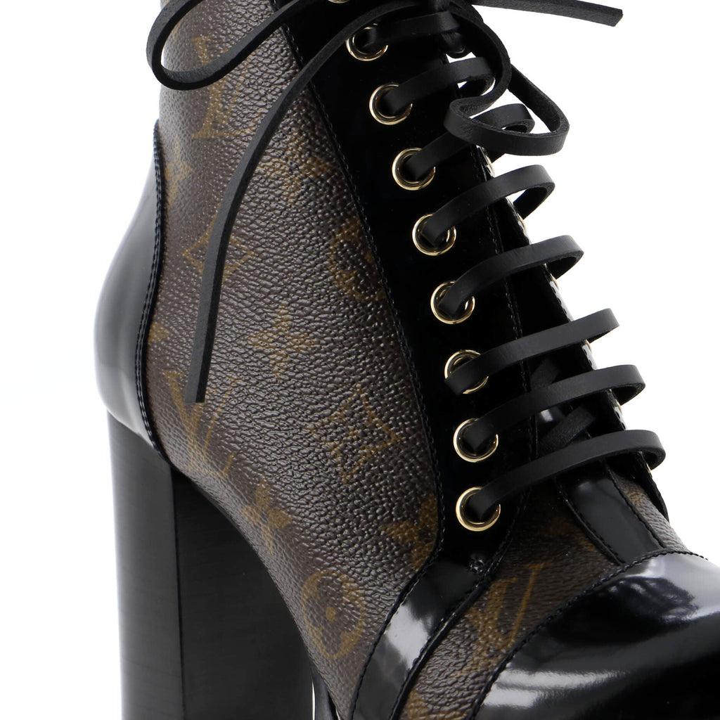 Louis Vuitton Women's Star Trail Ankle Boots Monogram Canvas with Patent
