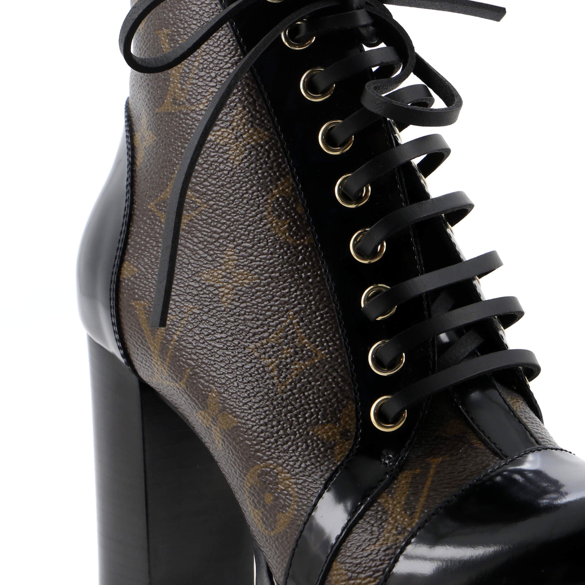 Louis Vuitton Women's Star Trail Ankle Boots Monogram Canvas with Patent
