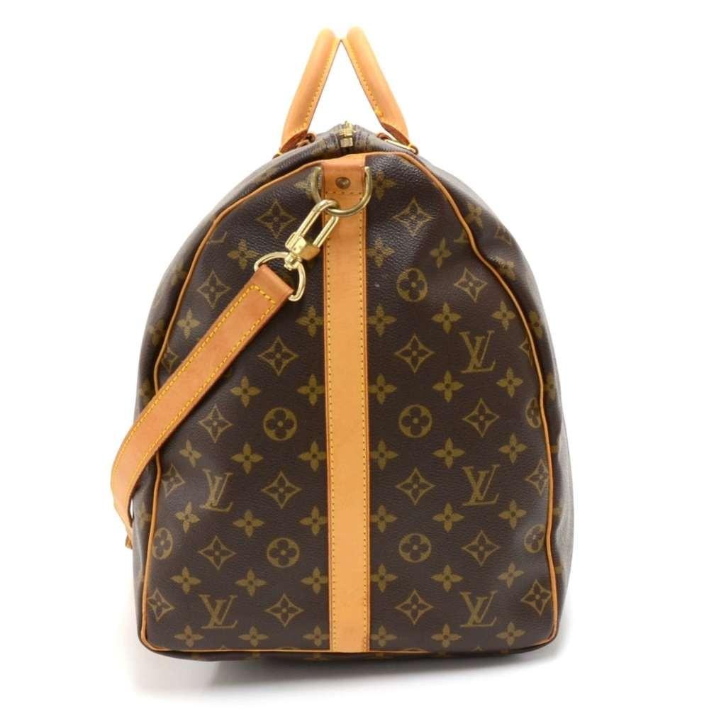Louis Vuitto Keepall 60 Bandouliere Monogram Canvas Travel Bag with Strap