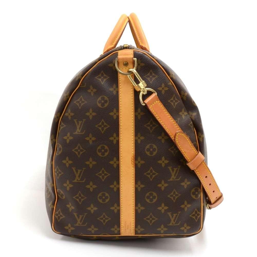 Louis Vuitto Keepall 60 Bandouliere Monogram Canvas Travel Bag with Strap