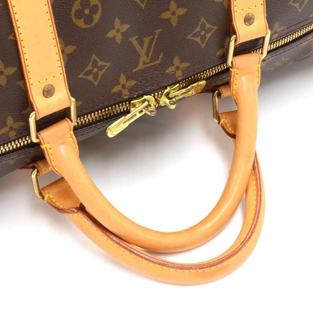 Louis Vuitto Keepall 60 Bandouliere Monogram Canvas Travel Bag with Strap