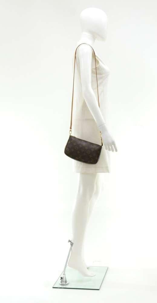 Louis Vuitto Pochette Accessoires Monogram Canvas Evening Bag with Long Strap