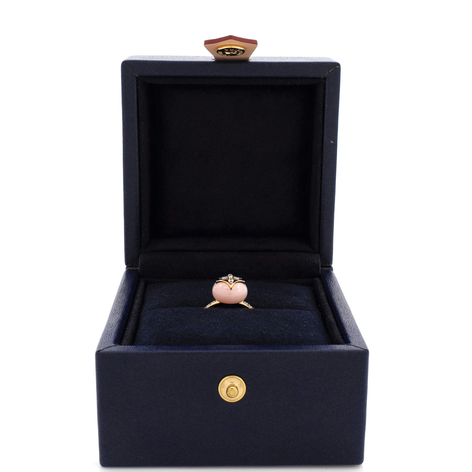 Louis Vuitton B Blossom Ring 18K Rose Gold and 18K White Gold with Pink Opal and Diamonds