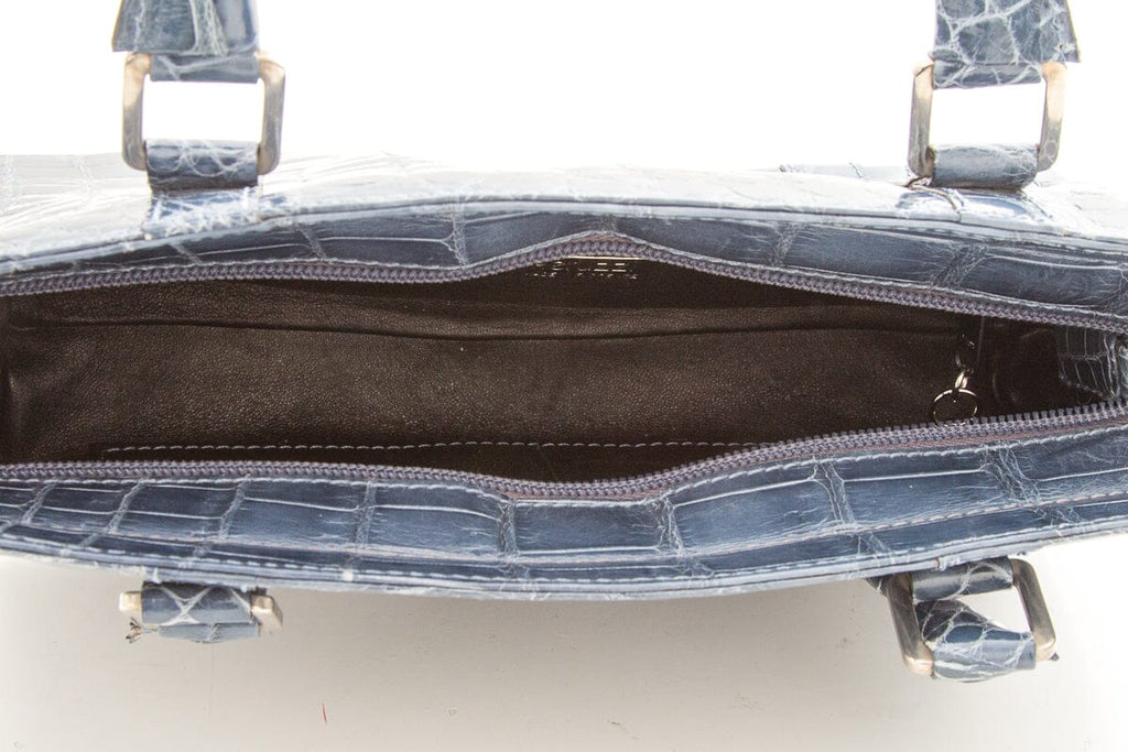 Vintage Peruzzi Blue Croc Cross-Body